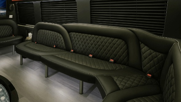 Interior of Charter Bus Company Columbus's 14 Passenger Sprinter Limousine in Columbus