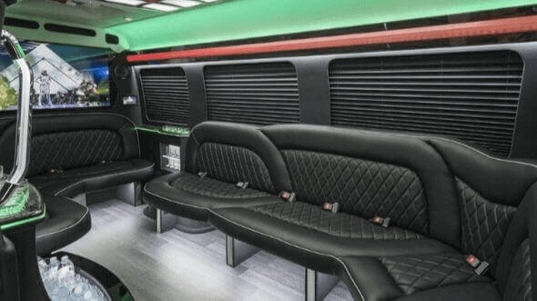 Interior of Charter Bus Company Atlanta's 15 Passenger Party Bus in Atlanta