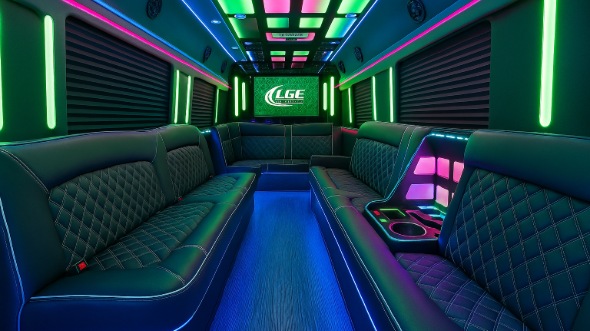 Interior of Charter Bus Company Atlanta's 20 Passenger Party Bus in Atlanta