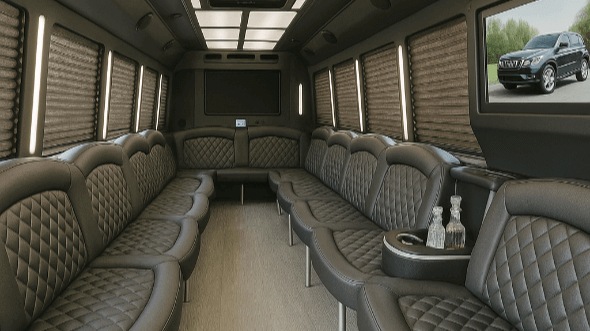 Interior of Charter Bus Company Murfreesboro's 25 Passenger Party Bus in Murfreesboro