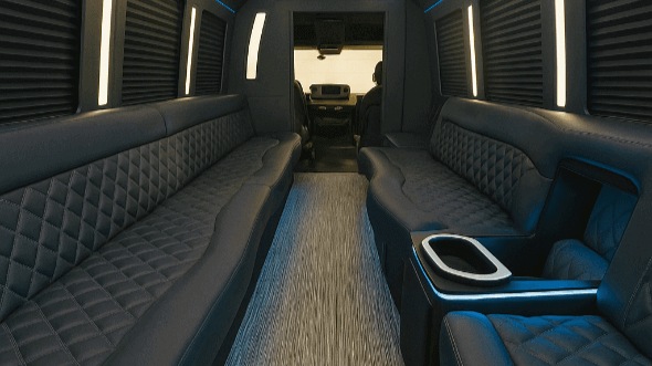 Interior of Charter Bus Company Columbus's 28 Passenger Party Bus in Columbus