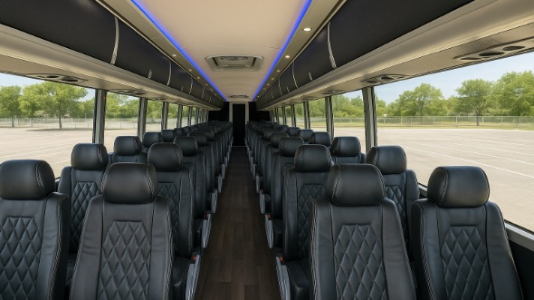 Interior of Charter Bus Company Chattanooga's 40 Passenger Charter Bus in Chattanooga