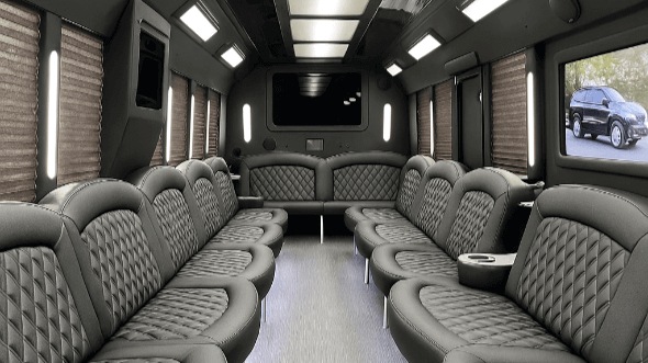 Interior of Charter Bus Company Anniston's 40 Passenger Party Bus in Anniston