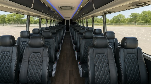 Interior of Charter Bus Company Chattanooga's 44 Passenger Charter Bus in Chattanooga