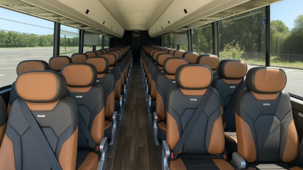 Interior of Charter Bus Company Chattanooga's 46 Passenger Charter Bus in Chattanooga