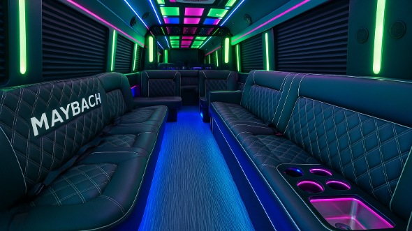 Interior of Charter Bus Company Knoxville's 50 Passenger Party Bus in Knoxville