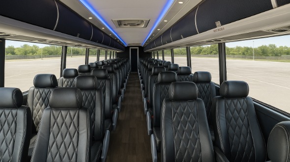 Interior of Charter Bus Company Chattanooga's 56 Passenger Charter Bus in Chattanooga