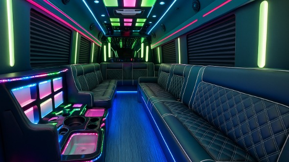 chattanooga 20 passenger party bus inside